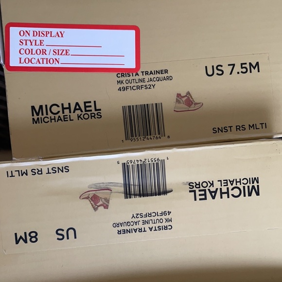 Michael Kors Crista Trainer MK Outline Jacquard 49F1CRFS2Y SNST RS MLTI WMNS - Picture 16 of 16